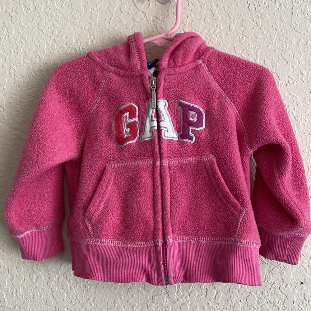 GAP Fleece Pink Hoodie Jacket. Size Toddler 12-18 Months. - Picture 6 of 7